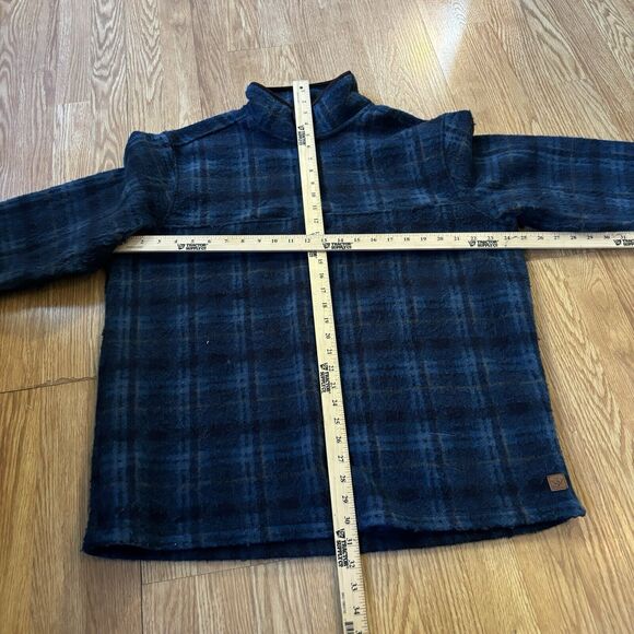 John Wayne 1/4 Snap Fleece Jacket Coat Plaid Men’s Size Large Blue Green - Picture 6 of 6